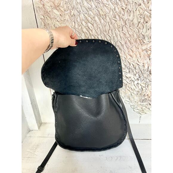 Miu Miu Pebble Leather Studded Flap Crossbody Shoulder Bag Black with Dust Cover - Picture 4 of 11